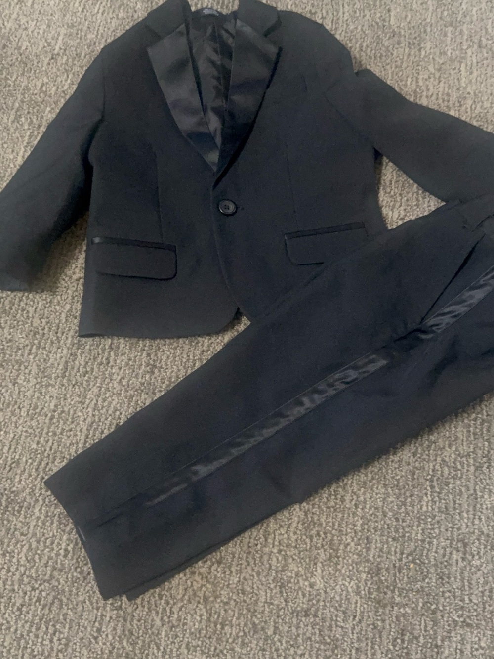 Classic Black Kids Tuxedo Suit Jacket and Trousers